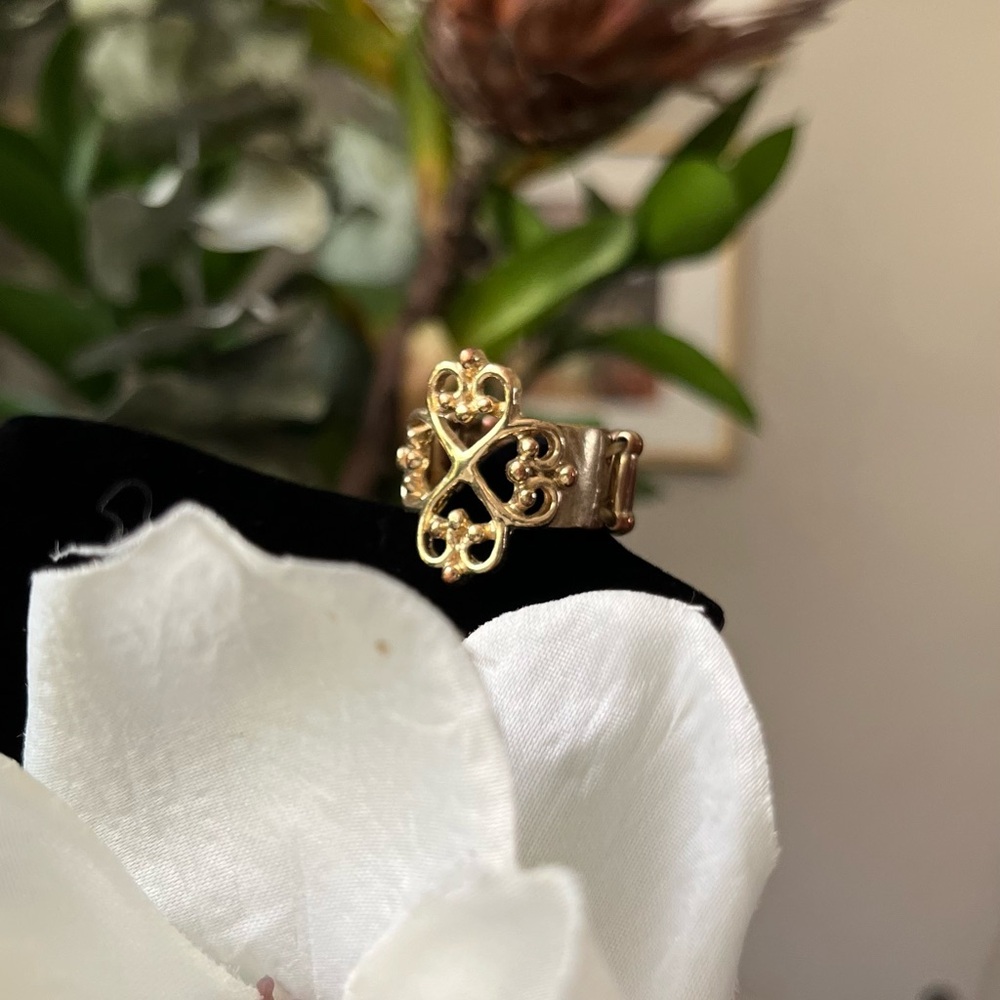 Gold Heart Quartet Ring
